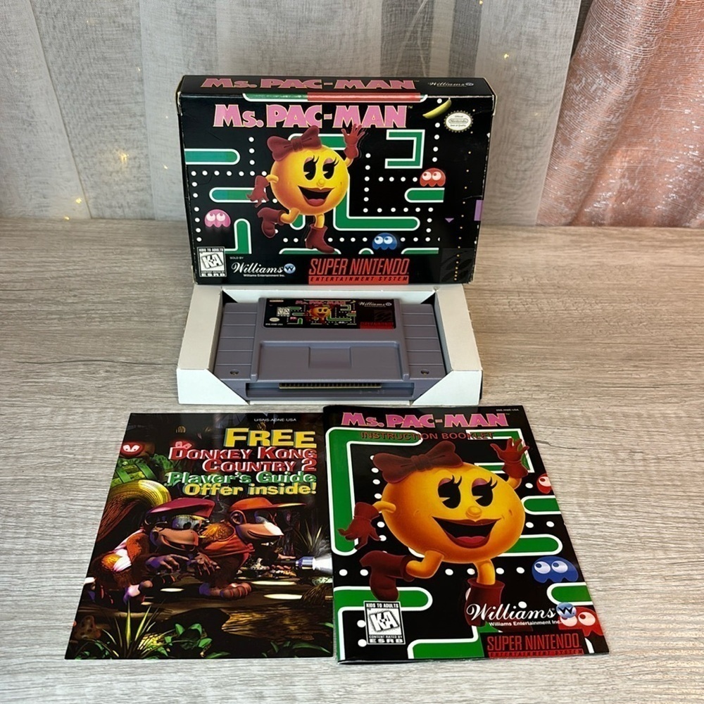 Super Nintendo Ms.Pac-Man Complete in Box with Manual